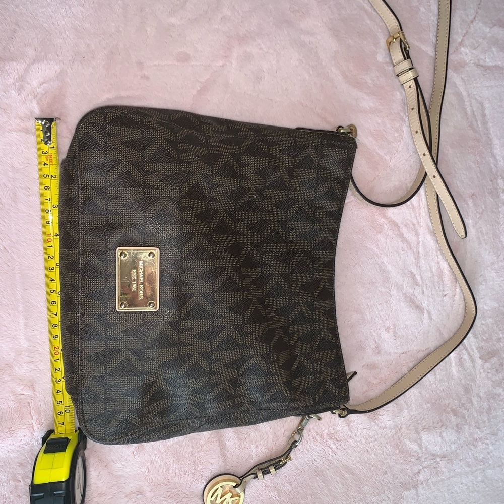 Michael Kors Dark Brown Patterned Crossbody Bag